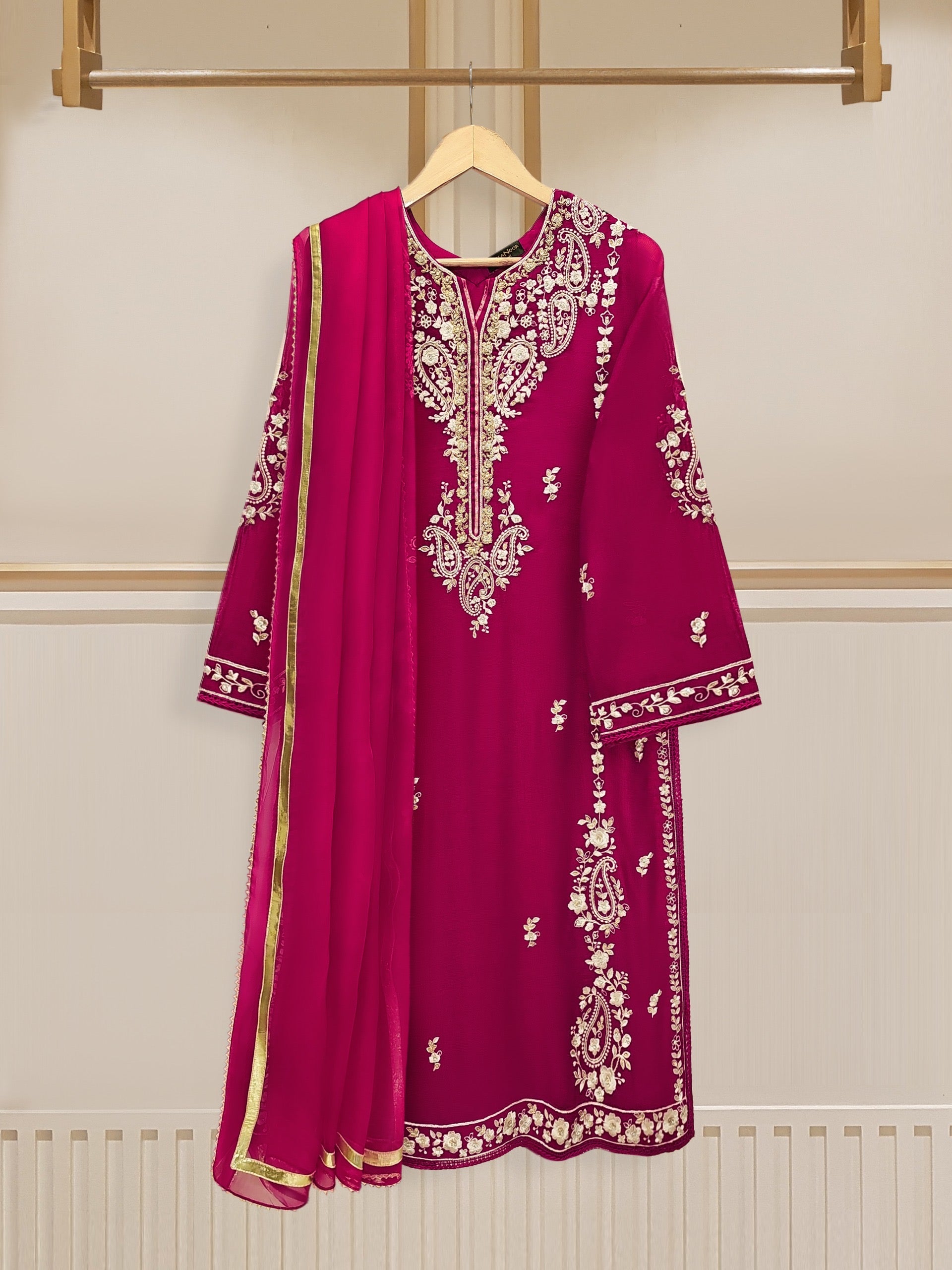 Threads & Motifs Pret Embroidered Cotton Net 2 Piece Suit 8470