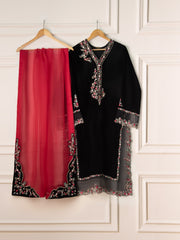 3 Piece- Embroidered Velvet Suit S110927