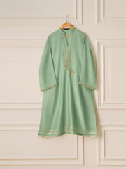 3 Piece - Pure Cotton Net Embroidered Suit S110563