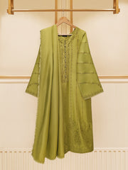 3 Piece - Pure Raw Silk Embroidered Suit S109483