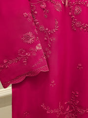 3 Piece - Pure Organza Embroidered Suit S111656