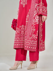 2 Piece- Pure Silk Net Embroidered Suit S110404