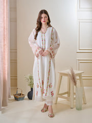2 Piece - Pure Cotton Net Embroidered Suit S110160