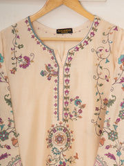 3 Piece- Pure Khaddi Silk Embroidered Suit S111508