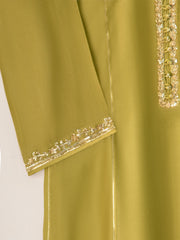 3 Piece- Pure Cotton Net Embroidered Suit S111056