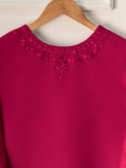 2 Piece- Pure Cotton Net Embroidered Suit S110856