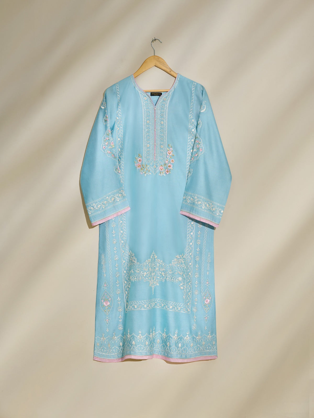 2 Piece- Pure Silk Net Embroidered Suit S110443