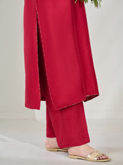 3 Piece- Pure Silk Net Embroidered Suit S110376