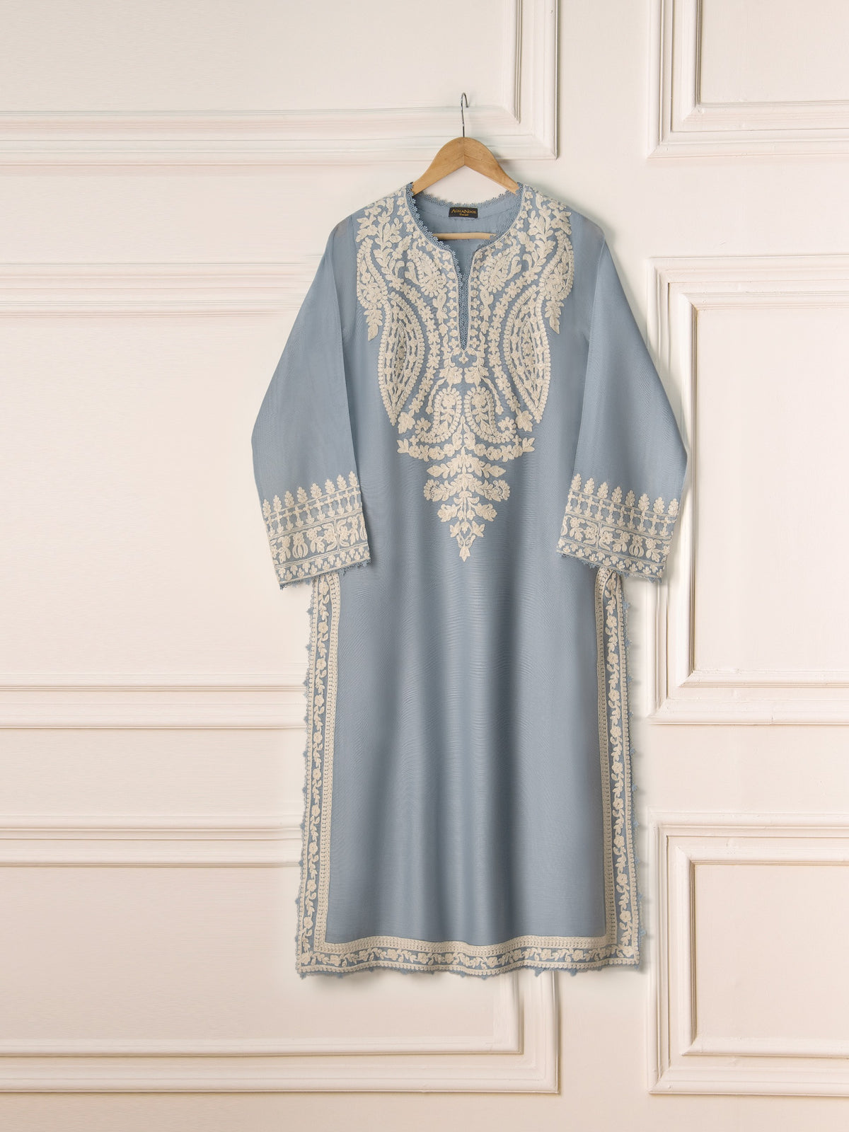 2 Piece- Pure Cotton Net Embroidered Suit S110901