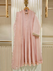 3 Piece- Pure Organza Embroidered Suit S111370