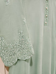 3 Piece - Pure Cotton Net Embroidered Suit S111353