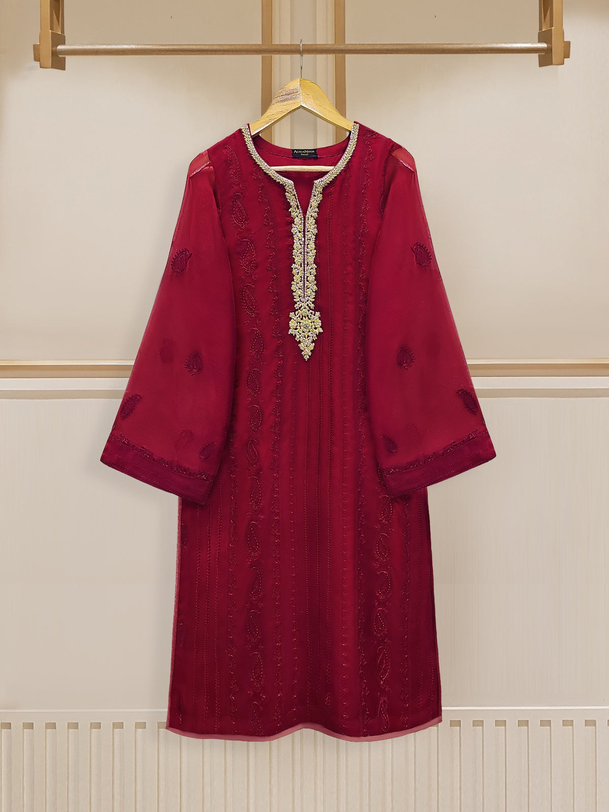 2 Piece - Embroidered Chiffon Suit S109788 – Aghanoorinternational