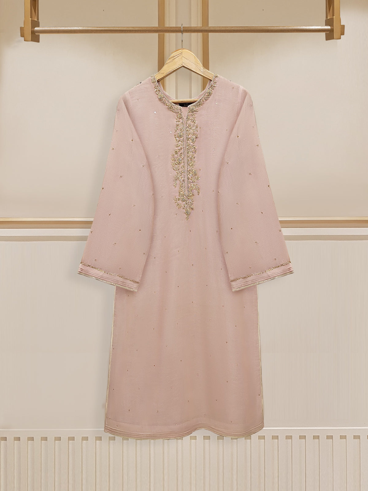 2 Piece - Pure Cotton Net Embroidered Suit S110421