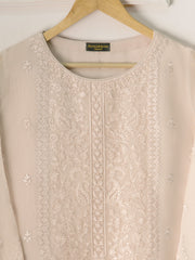 3 Piece- Pure Cotton Net Embroidered Suit S111233