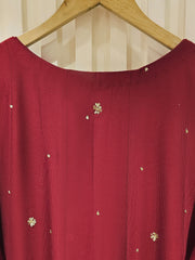 3 Piece- Pure Silk Net Embroidered Suit S111468