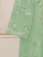 3 Piece - Pure Cotton Net Embroidered Suit S109783