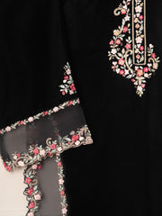 3 Piece- Embroidered Velvet Suit S110927