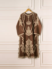 3 Piece- Pure Cotton Net Embroidered Suit S110759