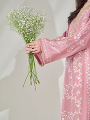 3 Piece- Pure Silk Net Embroidered Suit S110366