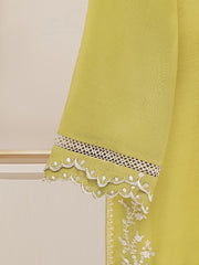 3 Piece - Pure Cotton Net Embroidered Suit S109715