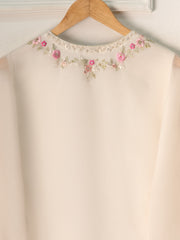 3 Piece- Pure Organza Embroidered Suit S111225