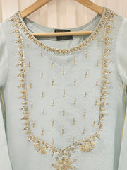 3 Piece - Pure Cotton Net Embroidered Suit S111467