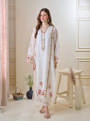 2 Piece - Pure Cotton Net Embroidered Suit S110160