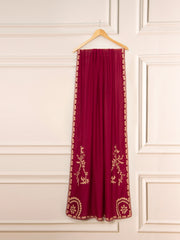 3 Piece - Pure Cotton Net Embroidered Suit S111506