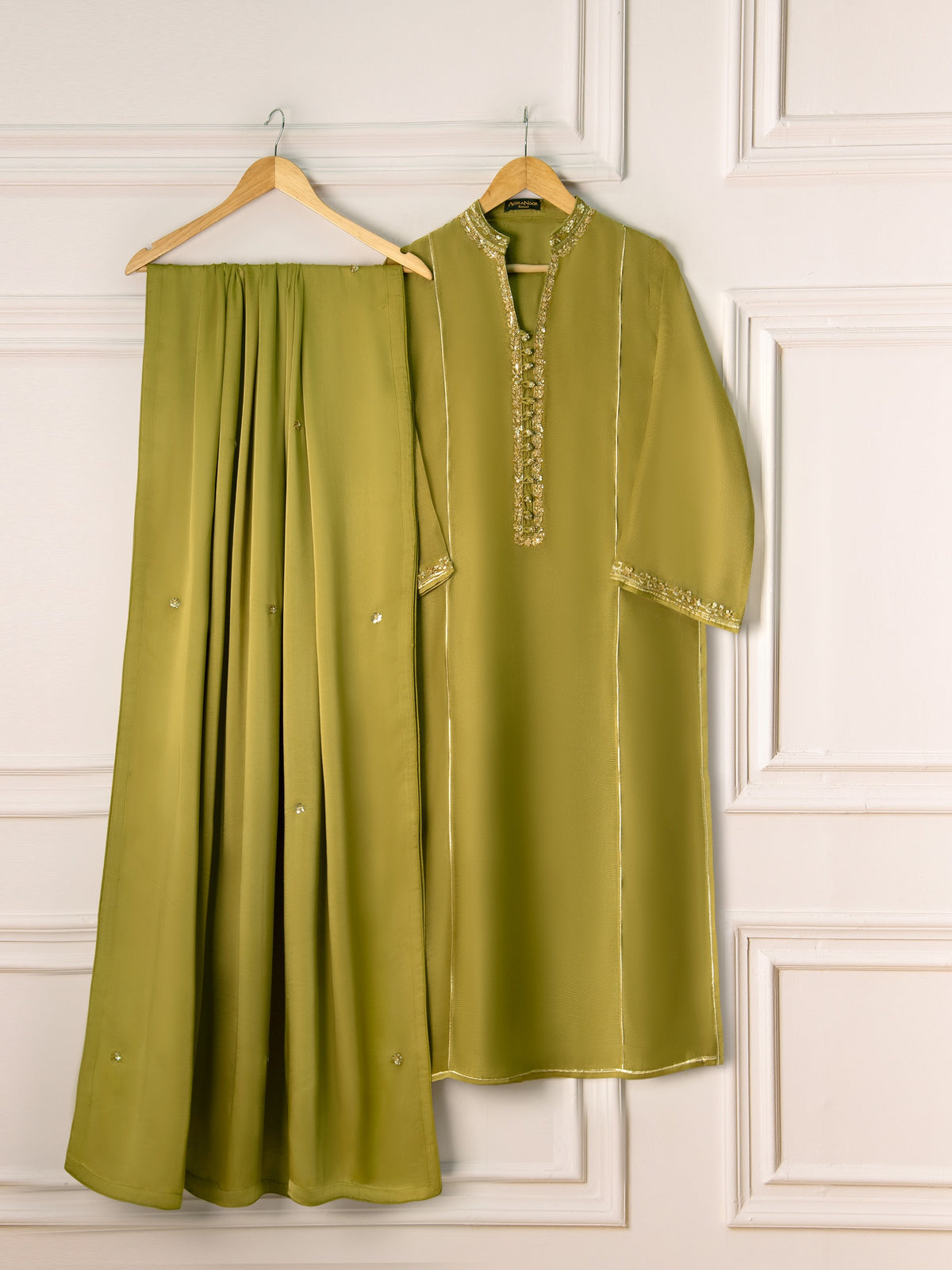 3 Piece- Pure Cotton Net Embroidered Suit S111056
