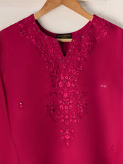 2 Piece- Pure Cotton Net Embroidered Suit S110856