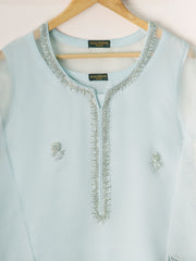 3 Piece - Pure Organza Embroidered Suit S110714