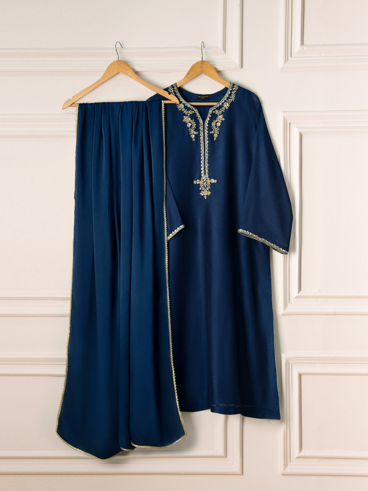 3 Piece- Pure Cotton Net Embroidered Suit S110760