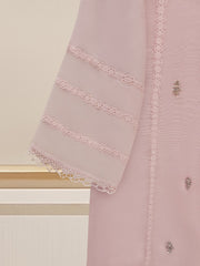 3 Piece - Pure Cotton Net Embroidered Suit S109564
