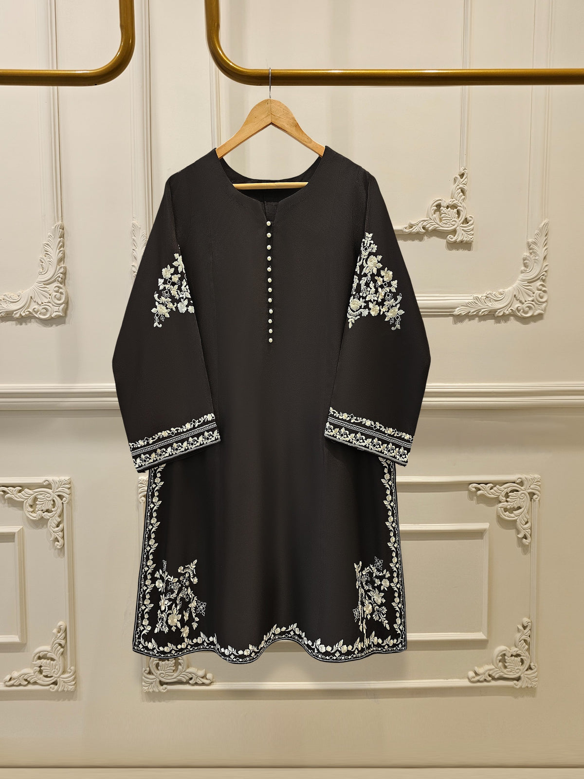 2 Piece- Pure Silk Net Embroidered Suit S111900