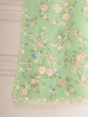3 Piece - Pure Organza Embroidered Suit S111296