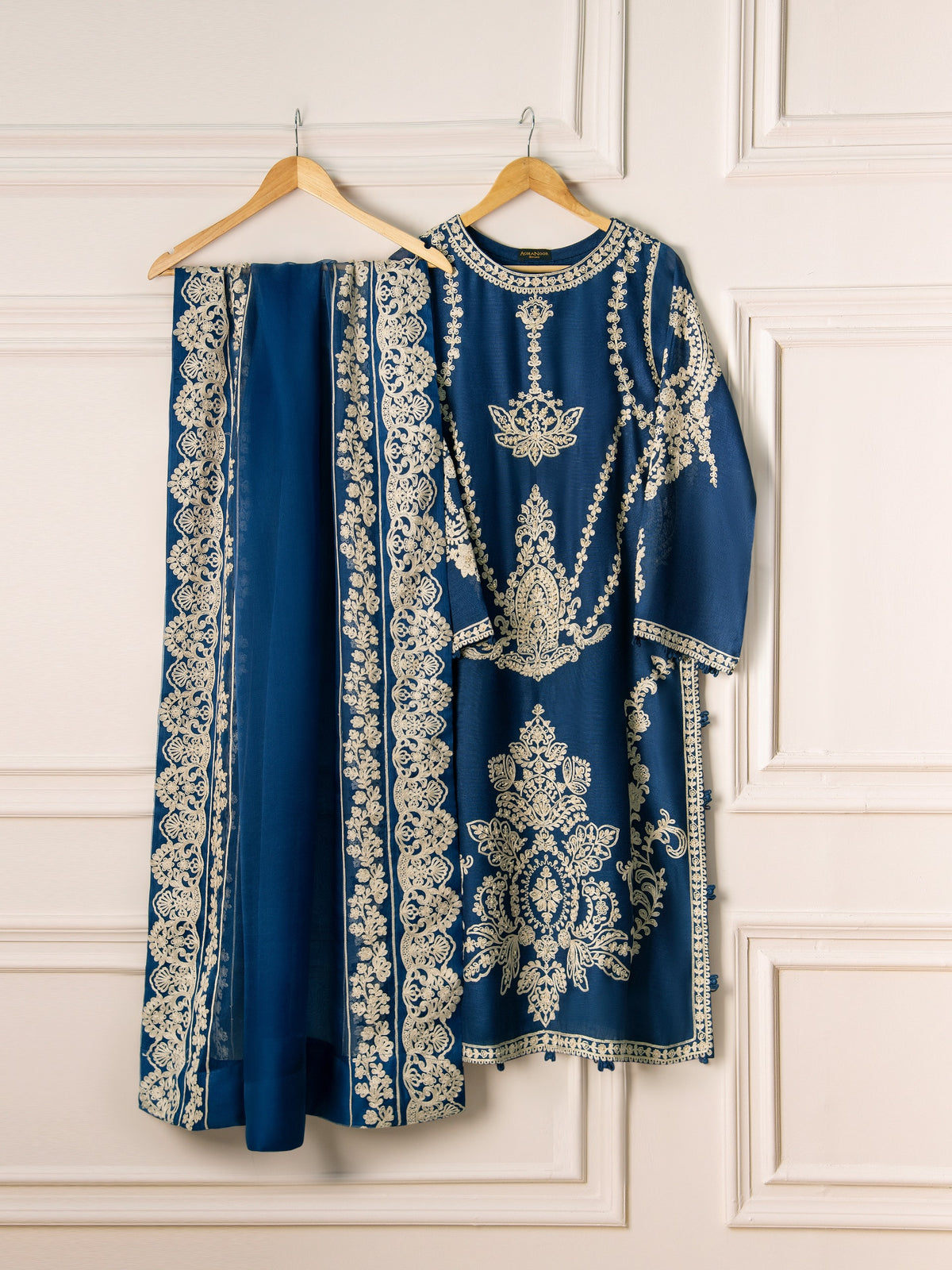 3 Piece- Pure Cotton Net Embroidered Suit S110776