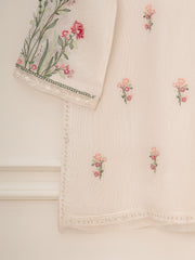 2 Piece - Pure Cotton Net Embroidered Suit S111515
