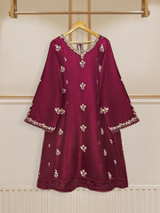 3 Piece - Pure Raw Silk Embroidered Suit S109771