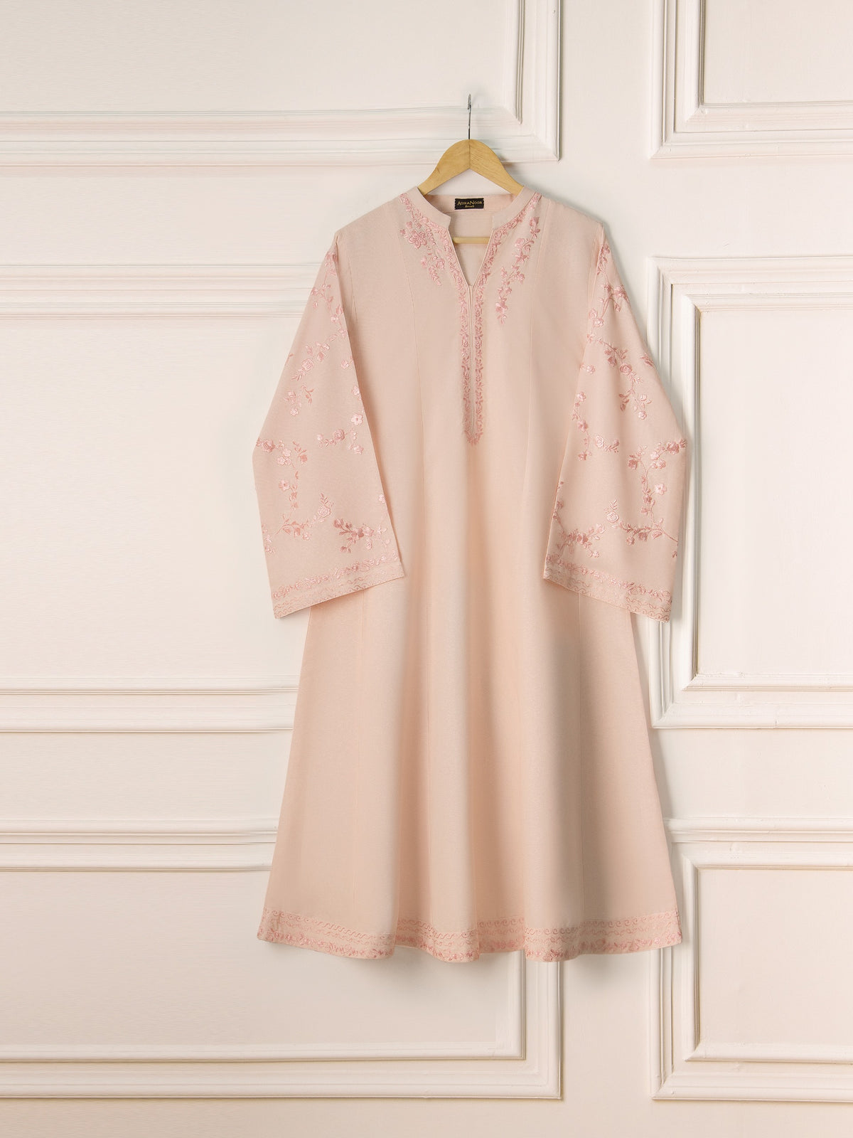 2 Piece- Embroidered Pure Karandi Frock S110836