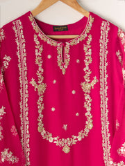 2 Piece - Pure Chiffon Embroidered Suit S110654