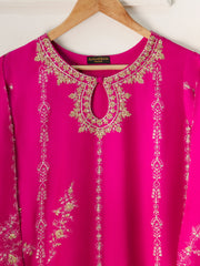 3 Piece- Pure Khaddi Silk Embroidered Suit S111232