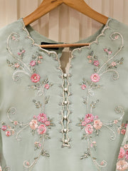 2 Piece - Pure Chiffon Embroidered Suit S111342