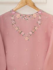3 Piece - Pure Organza Embroidered Suit S111498