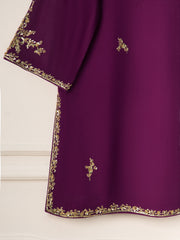 3 Piece- Pure Cotton Net Embroidered Suit S111238