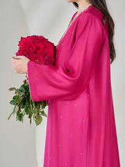 2 Piece- Pure Silk Net Embroidered Suit S110377