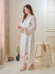 2 Piece - Pure Cotton Net Embroidered Suit S110160