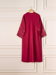 2 Piece - Pure Cotton Net Embroidered Suit S110949