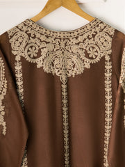 3 Piece- Pure Cotton Net Embroidered Suit S110759
