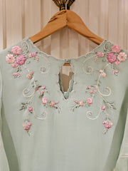 2 Piece - Pure Chiffon Embroidered Suit S111342