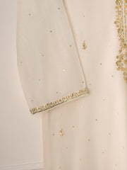 3 Piece - Pure Cotton Net Embroidered Suit S110680